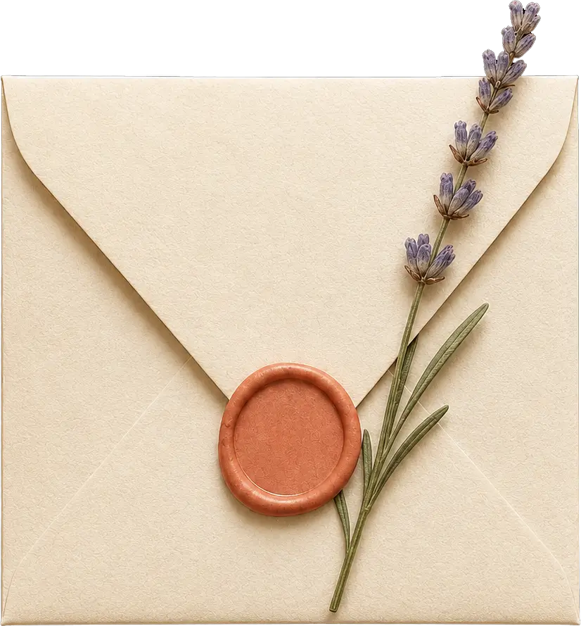 A sealed envelope representing a private digital gift link